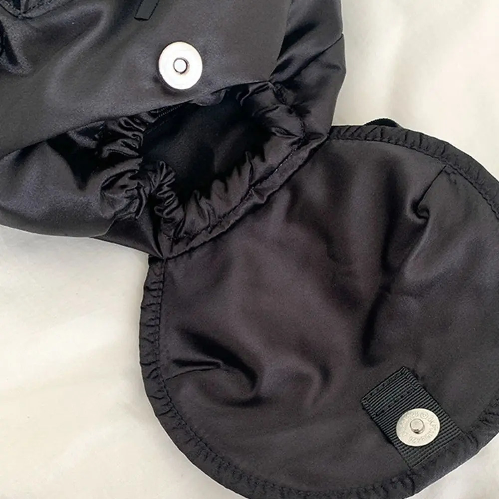 Sweet Korean Style Drawstring Backpack Preppy Silver Nylon Backpack Pearl Luster Ribbon Bow Shoulder Bag for Women 240912