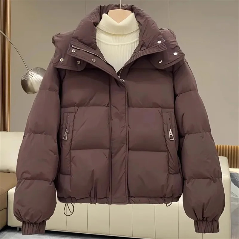 Women Parkas 2024 Korean Winter Jacket Casual Loose Down Coat Oversize Hooded Warm Soft Cotton Puffer Snow Wear Jackets 240914