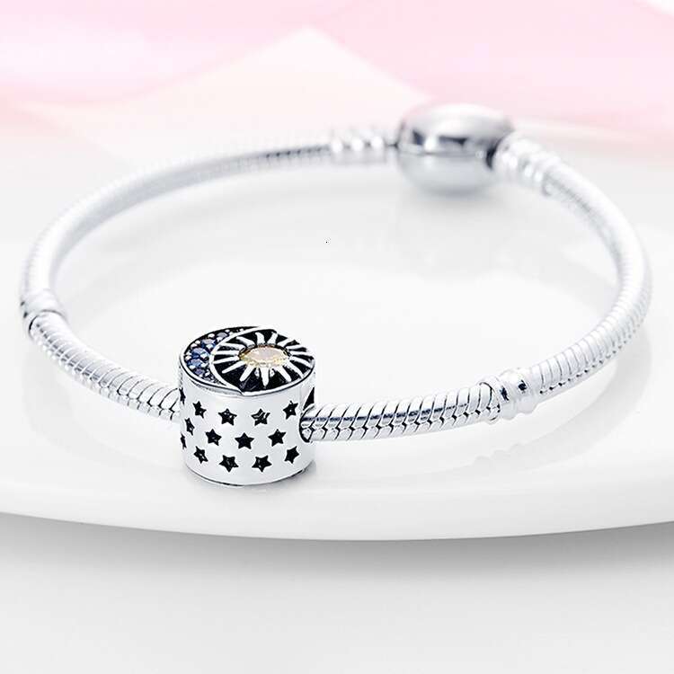 New 925 Sterling Silver Charm Moon, Sun, Round Beads Fit Charms Silver 925 Original Bracelet DIY Jewelry Making For women Gifts