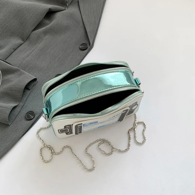 niche Deisgn adult creative phone shaped cross body bag womens game console square shoulder bag metal chain handbag 240912