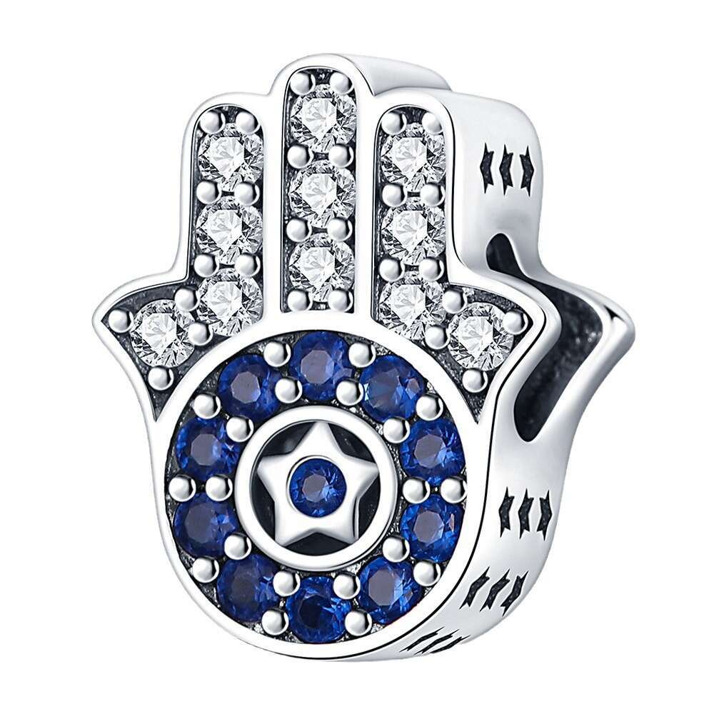 New 925 Sterling Silver Charm The Hand of Fatima beads Fit Charms Silver 925 Original Bracelet DIY Jewelry Making For women Gifts