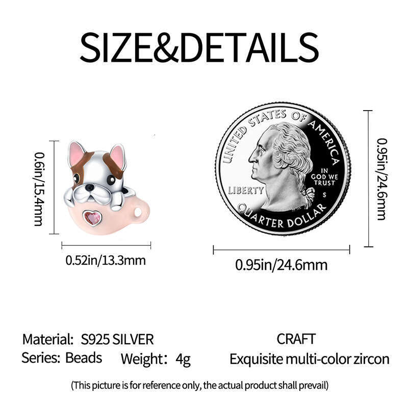 New 925 Sterling Silver Charm Cup Cute Dog Beads Fit Charms Silver 925 Original Bracelet DIY Jewelry Making For women Gifts