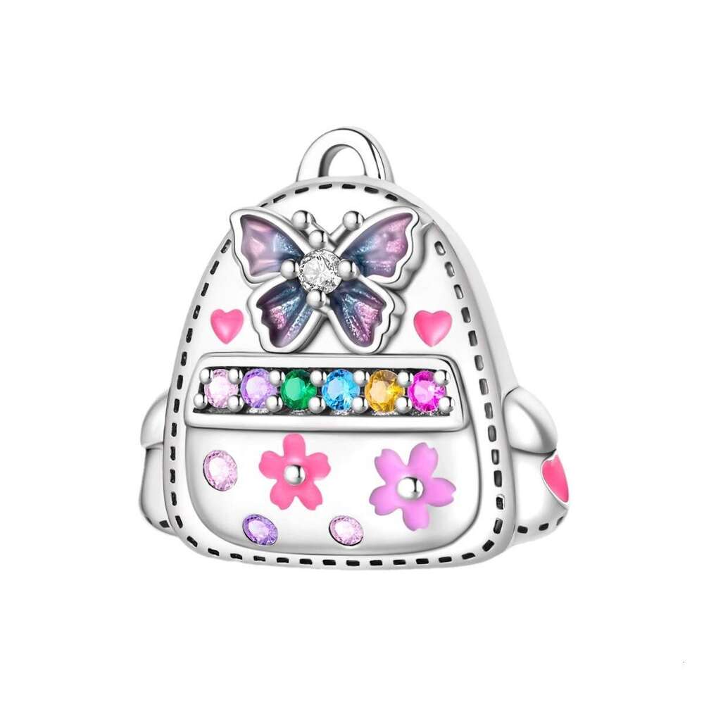 New 925 Sterling Silver Charm Rotating bicycle pendant Color Diamond Camera Beads Fit Charms Silver 925 Original Bracelet DIY Jewelry Making For women