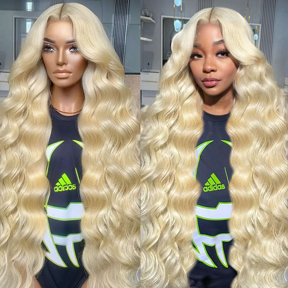 30 40 Inch 613 Honey Blonde Color 13X6 HD Lace Frontal Body Wave Human Hair 250 Density Glueles 13X4 Front Wig For Women
