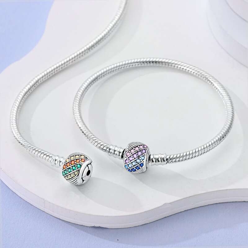 925 Sterling silver bracelet with Sealed safety chain bucket buckle Snake chain bracelet for women DIY gifts wholesale