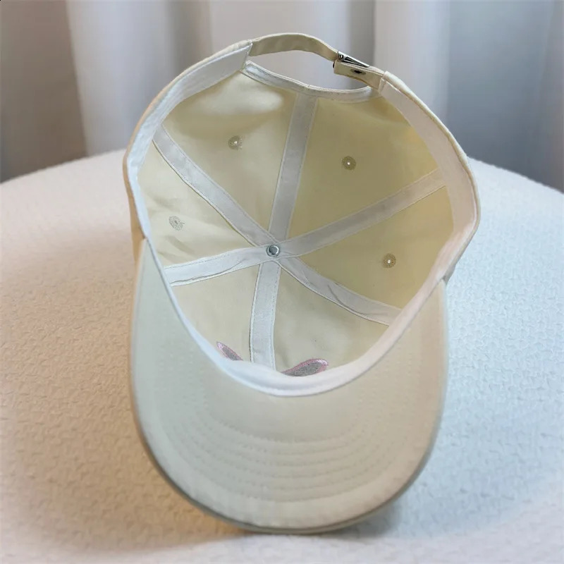 Sweet Bowknot Embroidery Baseball Hat For Women Solid Color Korean Girl ed Cap Outdoor Soft Cotton Sun Visors 240906