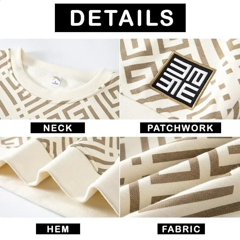 Printed Sweatshirt Men Plus Size Pullovers Oversized Sweater 7XL 8XL Man Round Neck Long Sleeve Loose Tops Big Clothing 240907