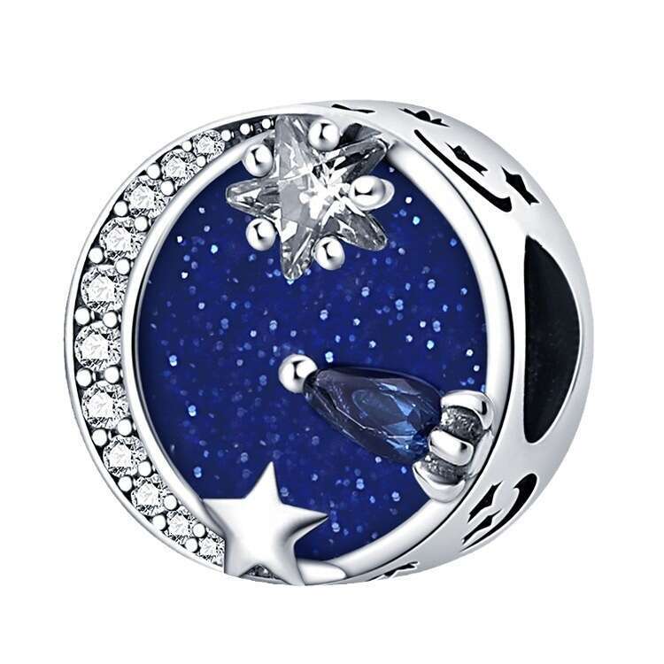New 925 Sterling Silver Charm Looking up at the starry sky bead Fit Charms Silver 925 Original Bracelet DIY Jewelry Making For women Gifts