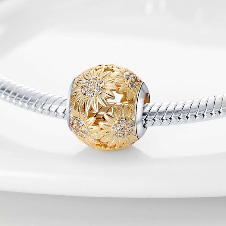 New 925 Sterling Silver Charm Hope Flower Autumn Pink Flowers pendant beads Fit Charms Silver 925 Original Bracelet DIY Jewelry Making For women Gifts