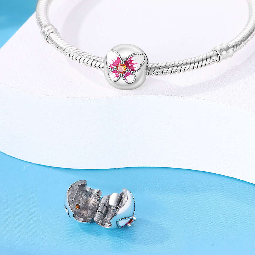 New 925 Sterling Silver Charm Cute pet butterfly flower heart shape pendants Fit Charms Silver 925 Original Bracelet DIY Jewelry Making For women Gift