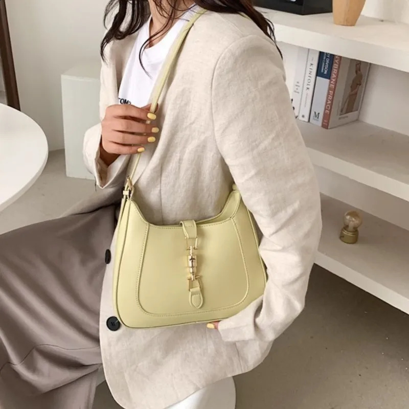 High Quality Shoulder Bag Women Fashion PU Leather Handbag Lady Solid Color Simple Casual Black Crossbody Bags 240913