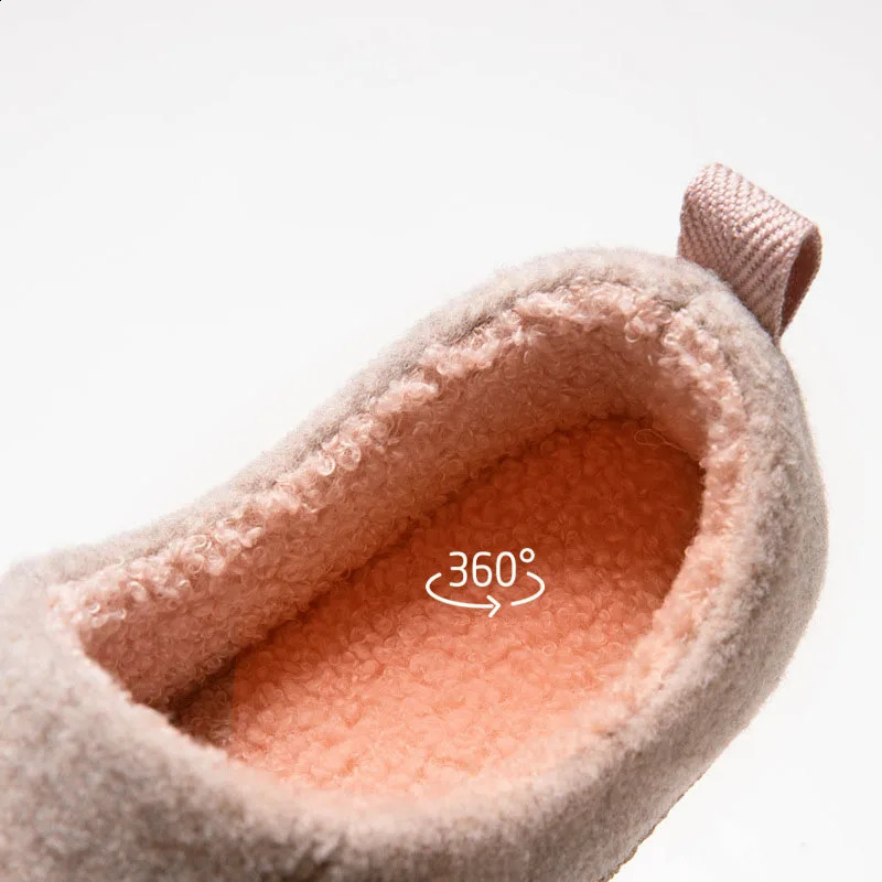 Kidmi womens fuzzy slider winter plush lining slider indoor comfortable shoes outdoor anti slip breathable shoes 240914