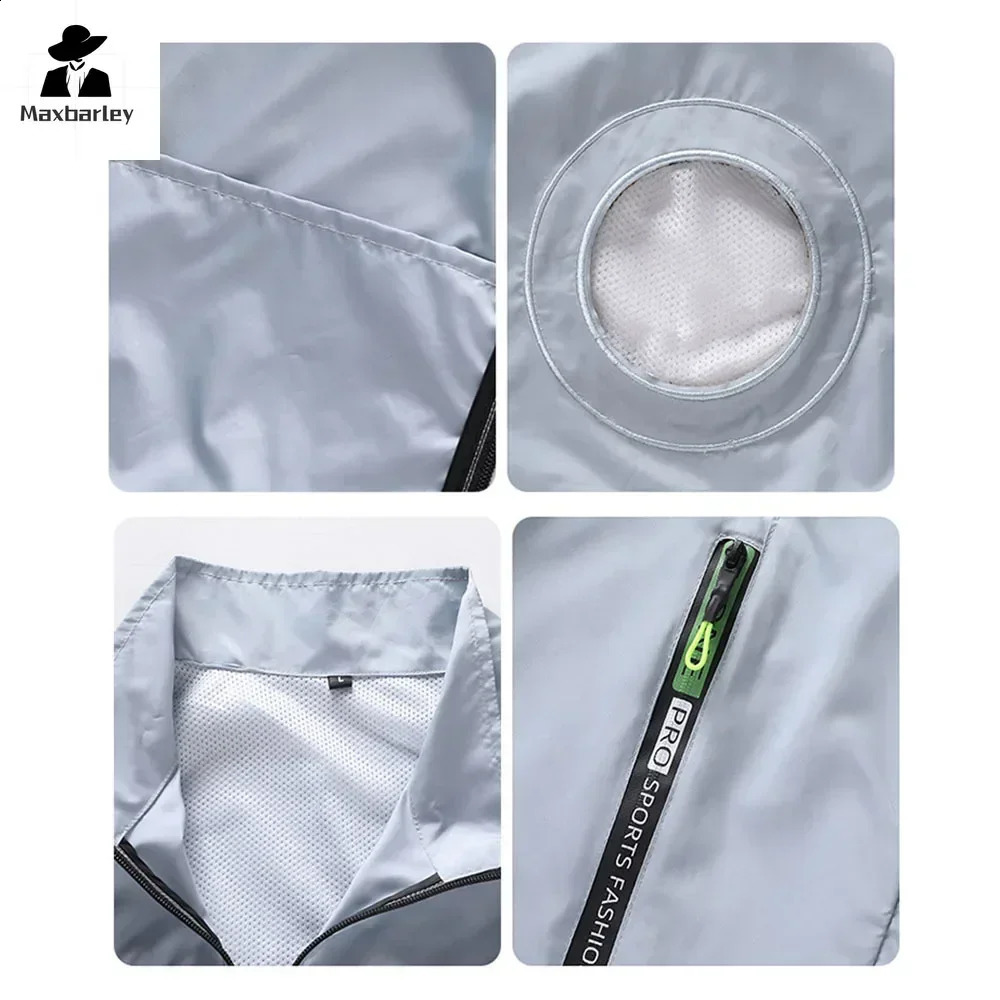 Mens Ice Vest Fan Air Conditioner Clothes Cool Vest Sport USB Rechargeable Cooling Vest Workers Summer Camping Fishing Overalls 240912