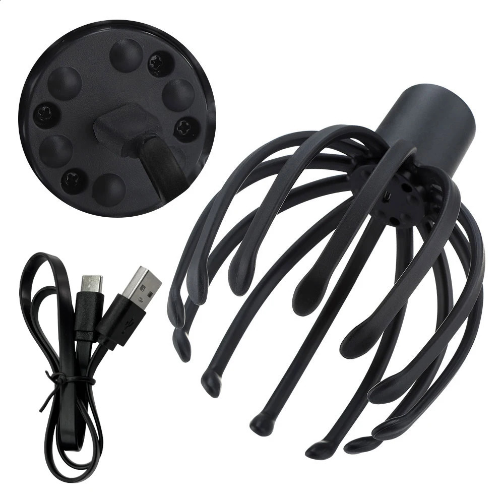 Electric Head Massager with Three Gears 12 TPE Massage Claws Device USB Rechargeable 240911