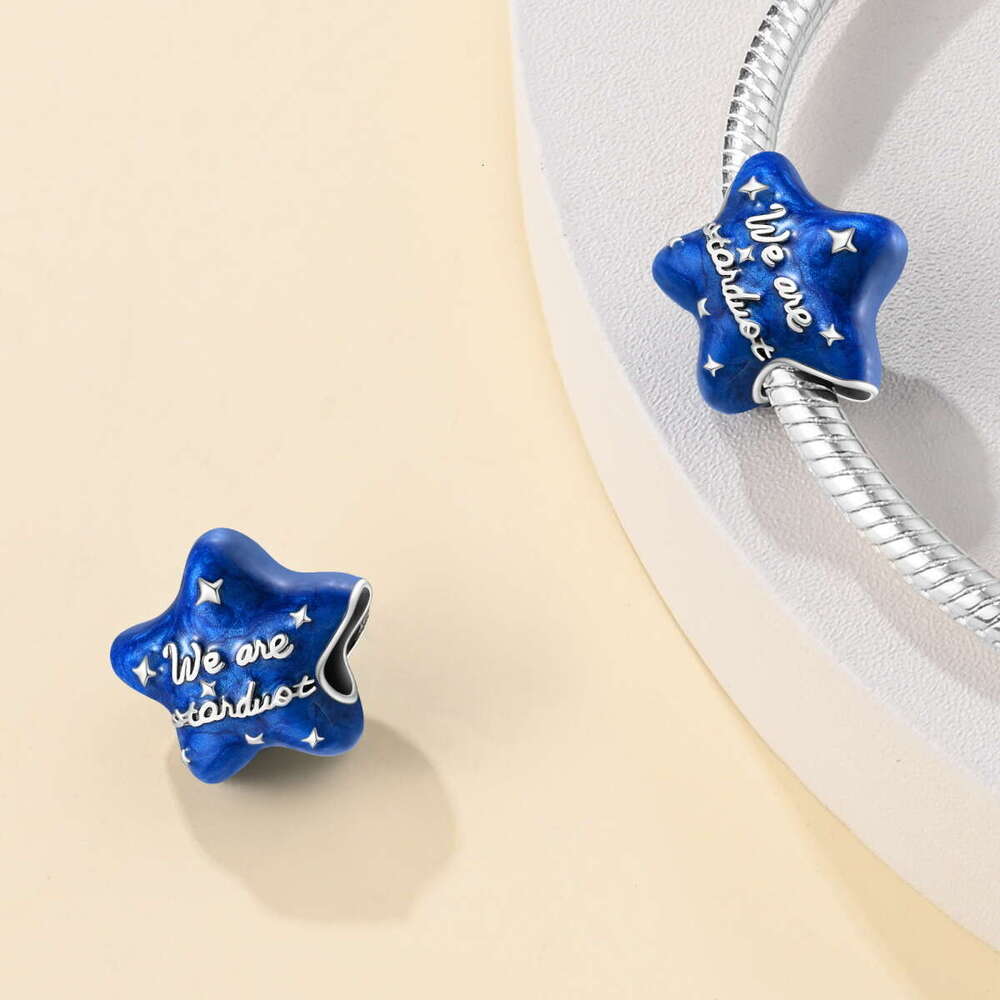 New 925 Sterling Silver Charm Air Travel - Blue Galaxy Beads Fit Charms Silver 925 Original Bracelet DIY Jewelry Making For women Gifts