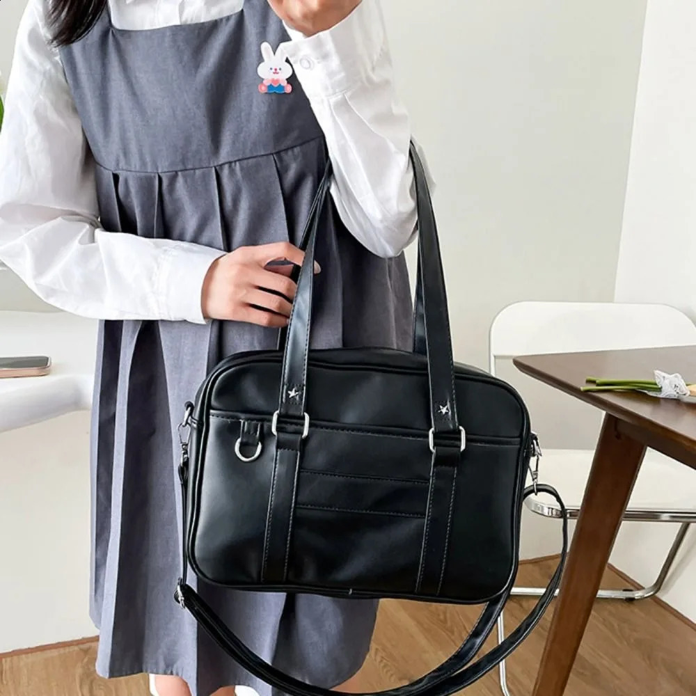 PU Leather JK Uniform Bag Retro Handbag Shoulder Itabag Large Capacity Crossbody Preppy Style 240914