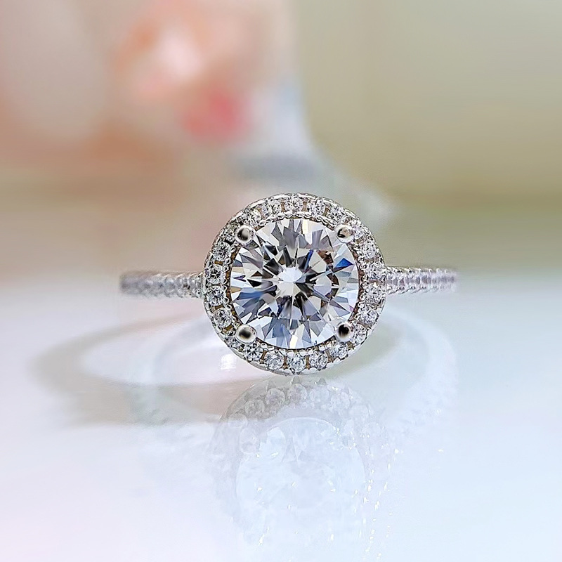 1CT Round Cut Moissanite Eternity Band in Sterg Sier for Women, Engagement Anniversary Wedding Ring