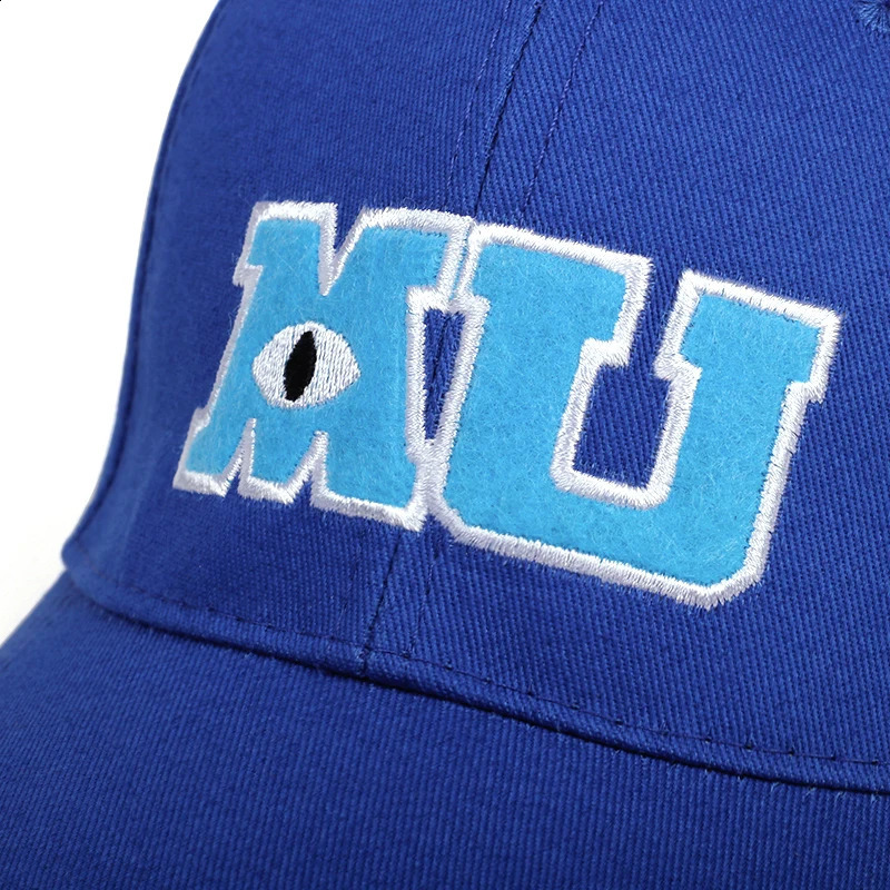 Comic Baseball Cap Men Adult Unisex Cotton MU Embroidery Big Eye Monster University Women Sun Hats Trucker Hat Bonnet Gorras 240906