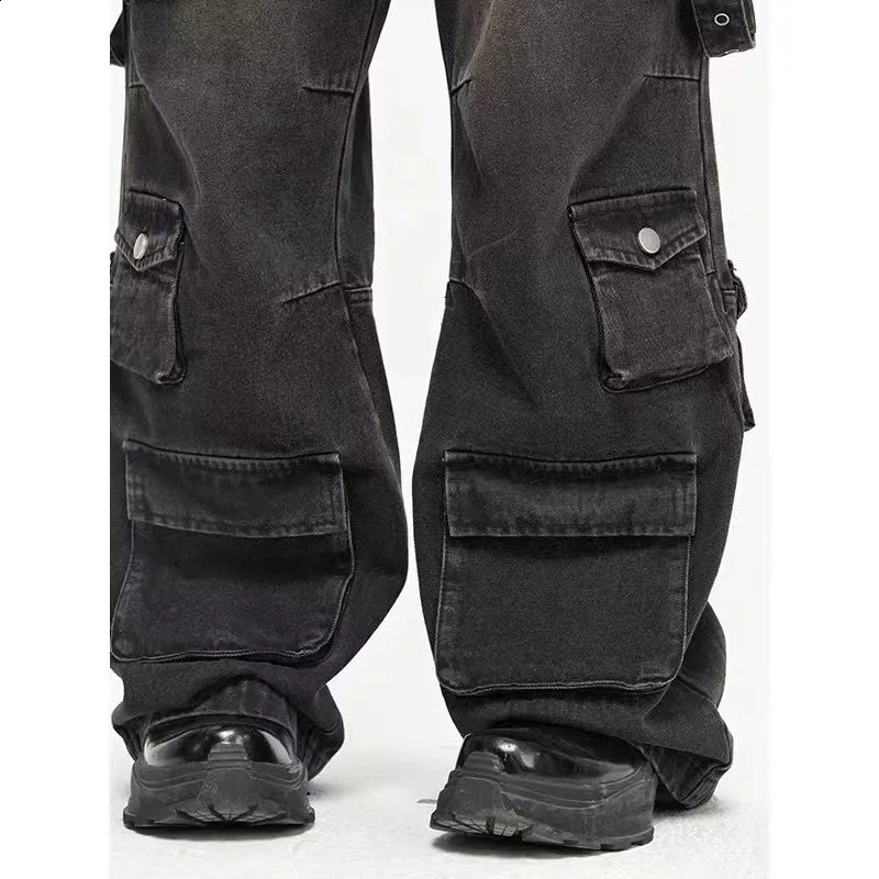 Y2K Streetwear Multiple Pockets Baggy Cargo Jeans Pants For Men Clothing Vintage Loose Women Denim Trousers Pantalon Homme 250526