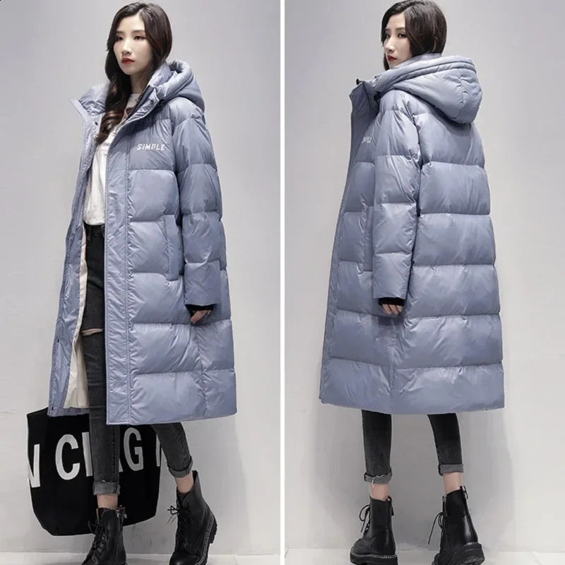 YAYA Women Men Down Jacket hood Windbreak Waterproof Couples Version Winter Long Overcoat Man and Ladies Padded Par 240913