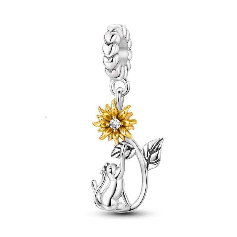 S925 New 925 Sterling Silver Charm Sunflower avocado Beads Fit Charms Silver 925 Original Bracelet DIY Jewelry Making For women Gifts