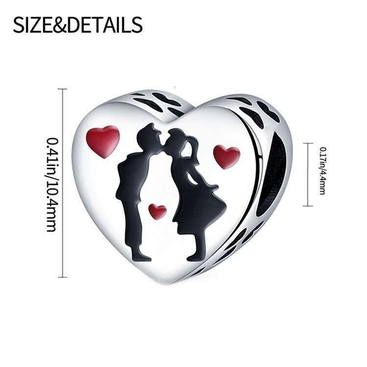 New 925 Sterling Silver Charm Loving couple love beads Fit Charms Silver 925 Original Bracelet DIY Jewelry Making For women Gifts
