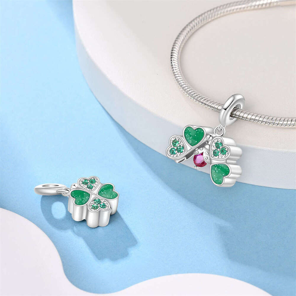 New 925 Sterling Silver Charm Blue Love Cat Claw Clover Pendant Fit Charms Silver 925 Original Bracelet DIY Jewelry Making For women Gifts