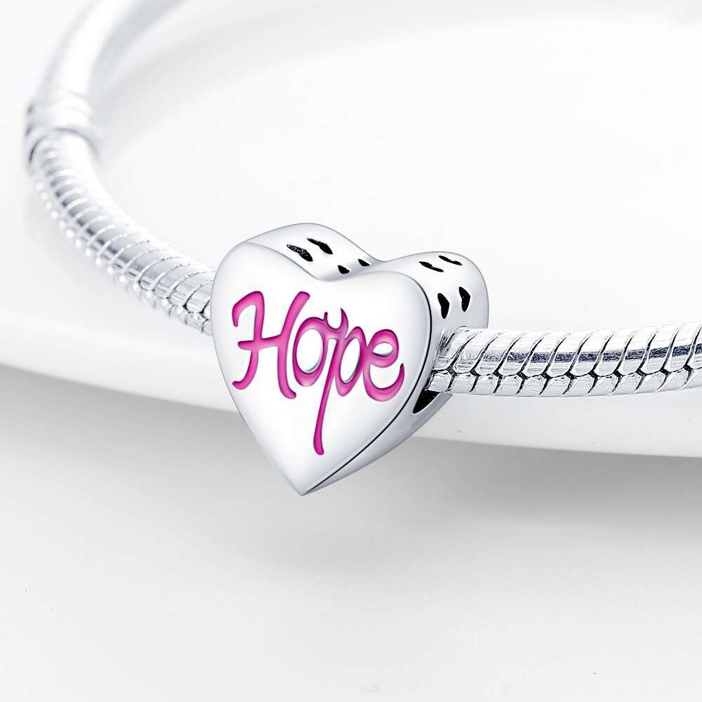 New 925 Sterling Silver Charm Angel's Heart Hope Heart Shaped Pearl Creation beads Fit Charms Silver 925 Original Bracelet DIY Jewelry Making For