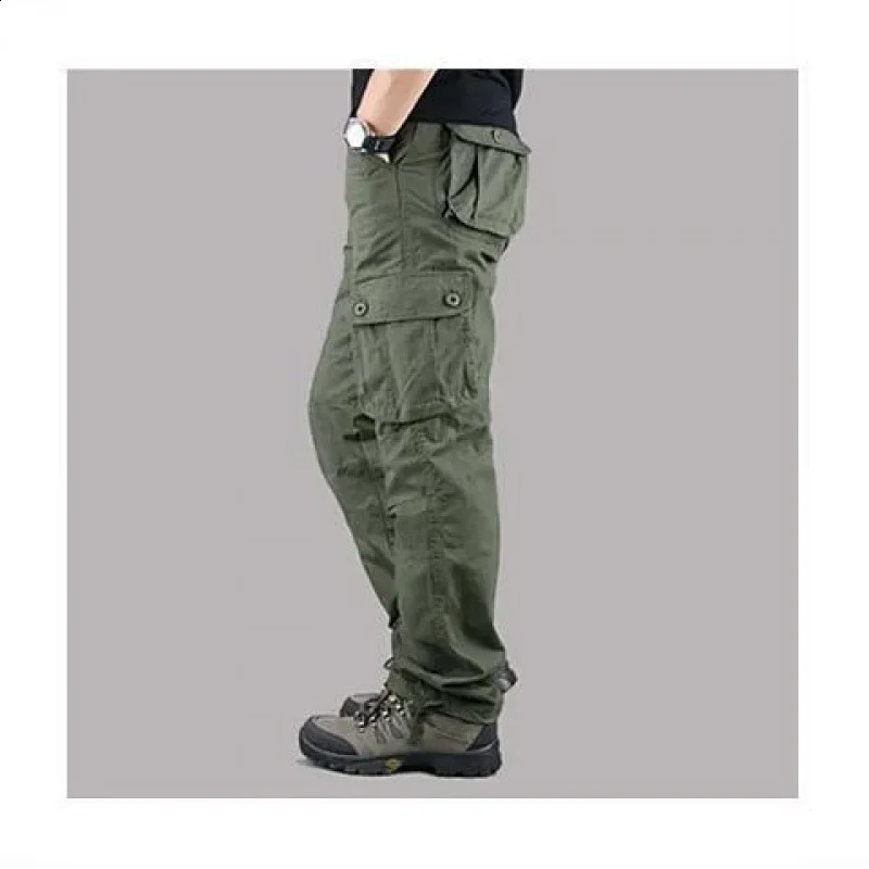 Sturdy Casual Cargo Pants Straight-leg Workwear Loose-fit Comfortable Mens Trousers For Labor Intensive Tasks 240911