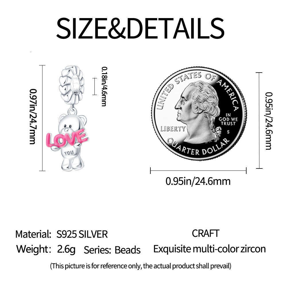 New 925 Sterling Silver Charm Animal bear pendant Fit Charms Silver 925 Original Bracelet DIY Jewelry Making For women Gifts