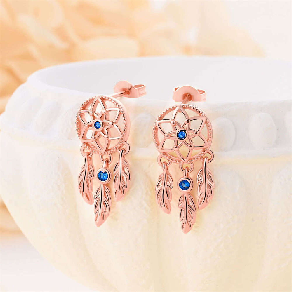 Dreamcatcher earring with gold plated 925 Sterling silver earrings for women Gifts Wholesale