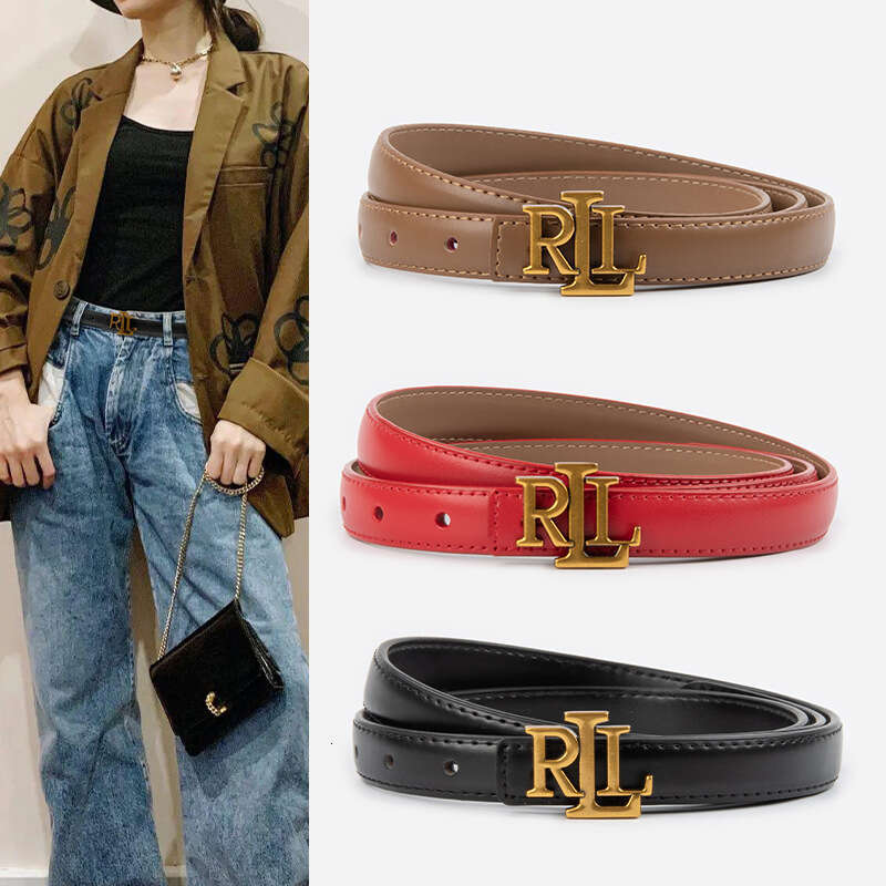 Thin Leather Belt, Genuine Cowhide for Women - Casual & Versatile