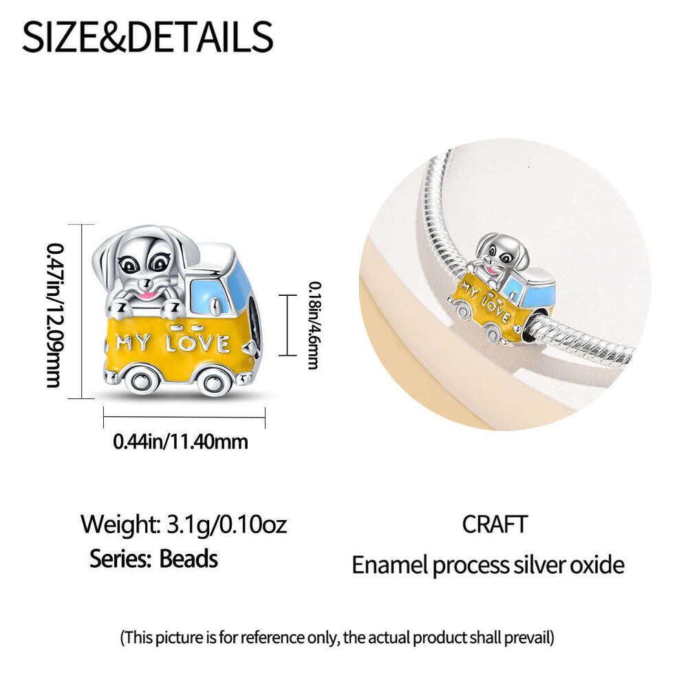 New 925 Sterling Silver Charm Romantic puppy wagon bead Fit Charms Silver 925 Original Bracelet DIY Jewelry Making For women Gifts