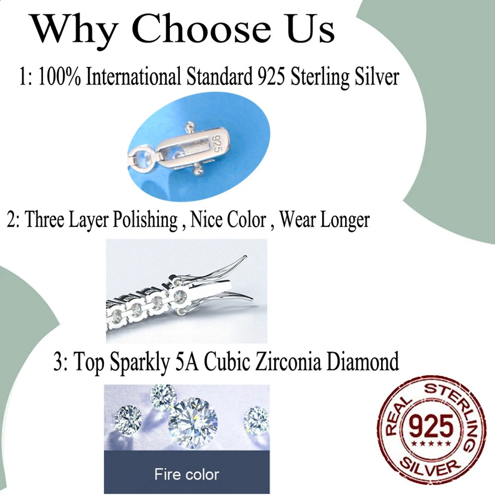 CWWZircon 925 sterling silver womens tennis bracelet 3mm transparent white cubic zirconia y wedding jewelry accessory SB003 240912