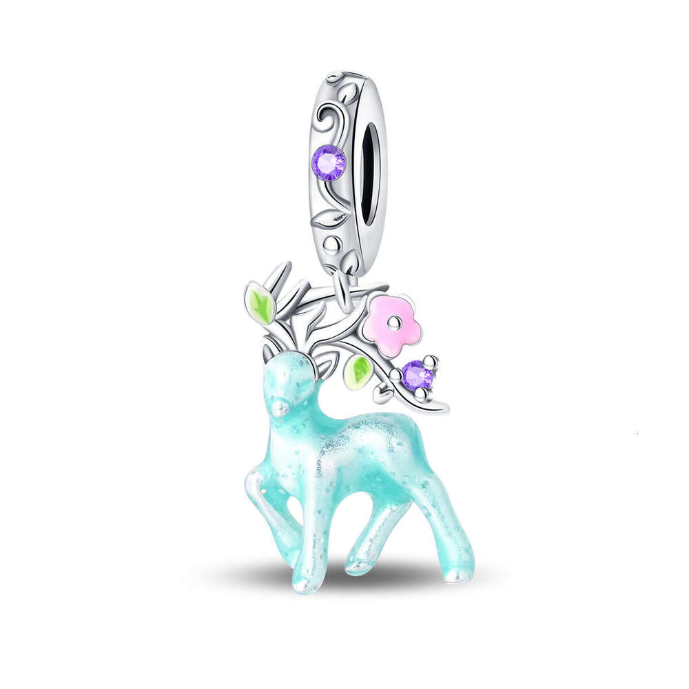 New 925 Sterling Silver Charm Luminous Butterfly Firefly Deer Pendant Fit Charms Silver 925 Bracelet DIY Jewelry Making For women Gifts
