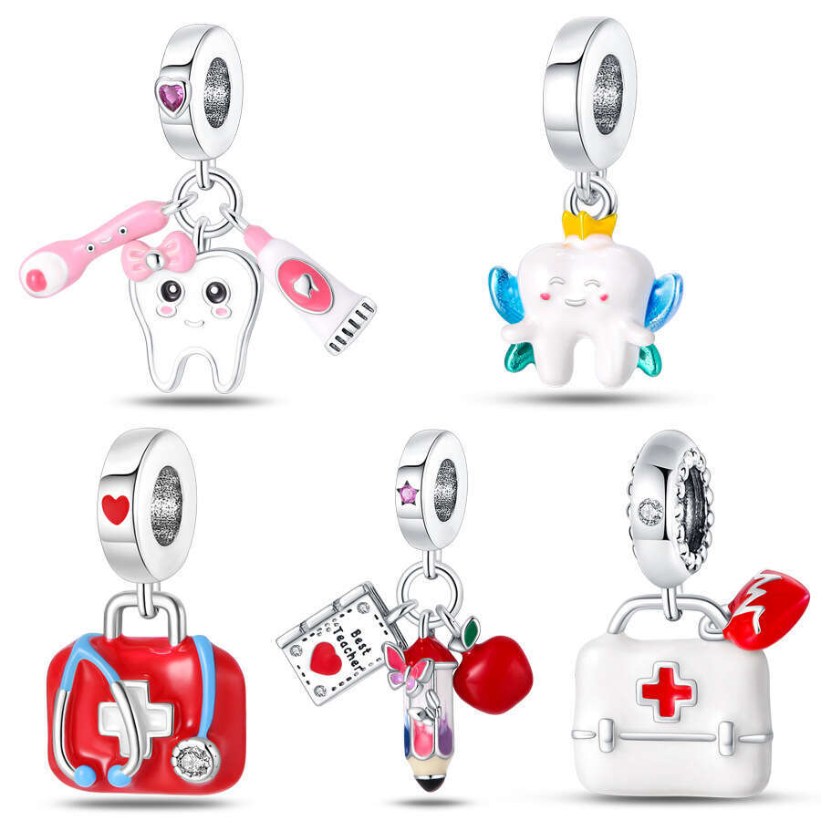 New 925 Sterling Silver Charm Medicine Box Teacher pendant Fit Charms Silver 925 Original Bracelet DIY Jewelry Making For women Gifts