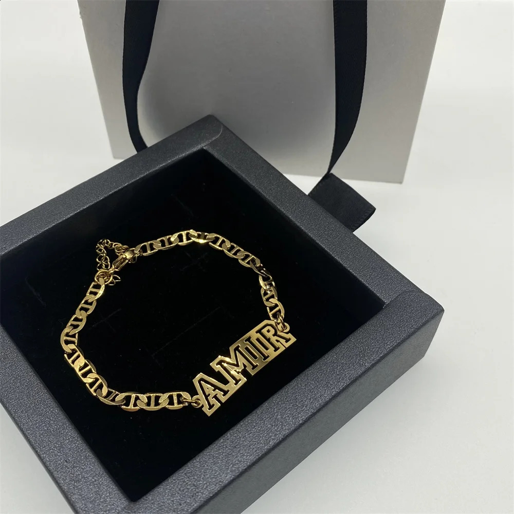 Personalized Name Custom Bracelet Flat Chain Bracelet Gold Stainless Steel Bracelet for Children Commemorative Gifts for Kids 240914