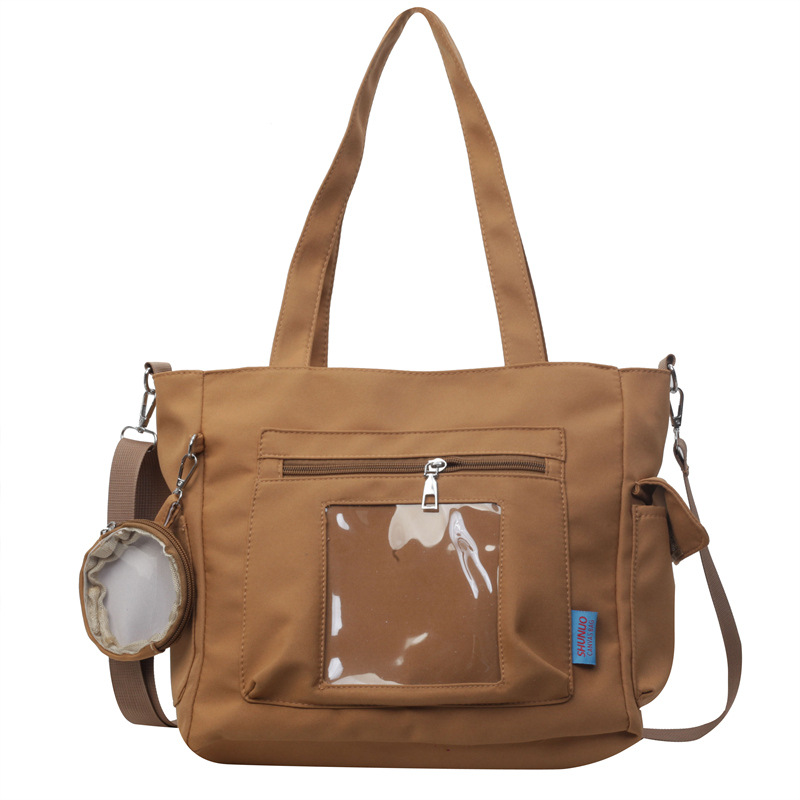 Large-Capacity Unisex Tote Bag Designer Transparent TLXT Pocket Design with Coin Purse Multi-Pocket School Bag Versatile Casual Crossbody Bag