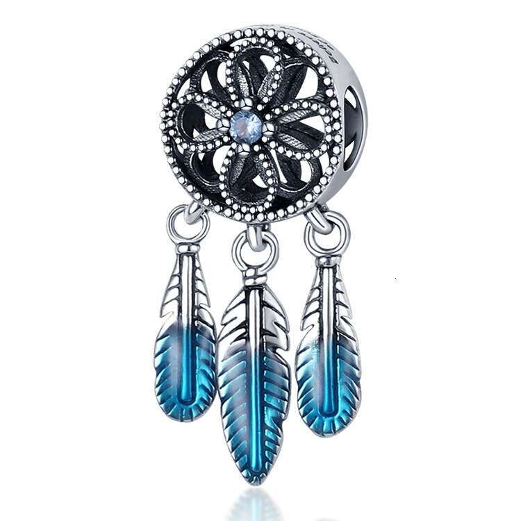 New 925 Sterling Silver Charm Blue Dream Catcher Pendant Fit Charms Silver 925 Original Bracelet DIY Jewelry Making For women Gifts