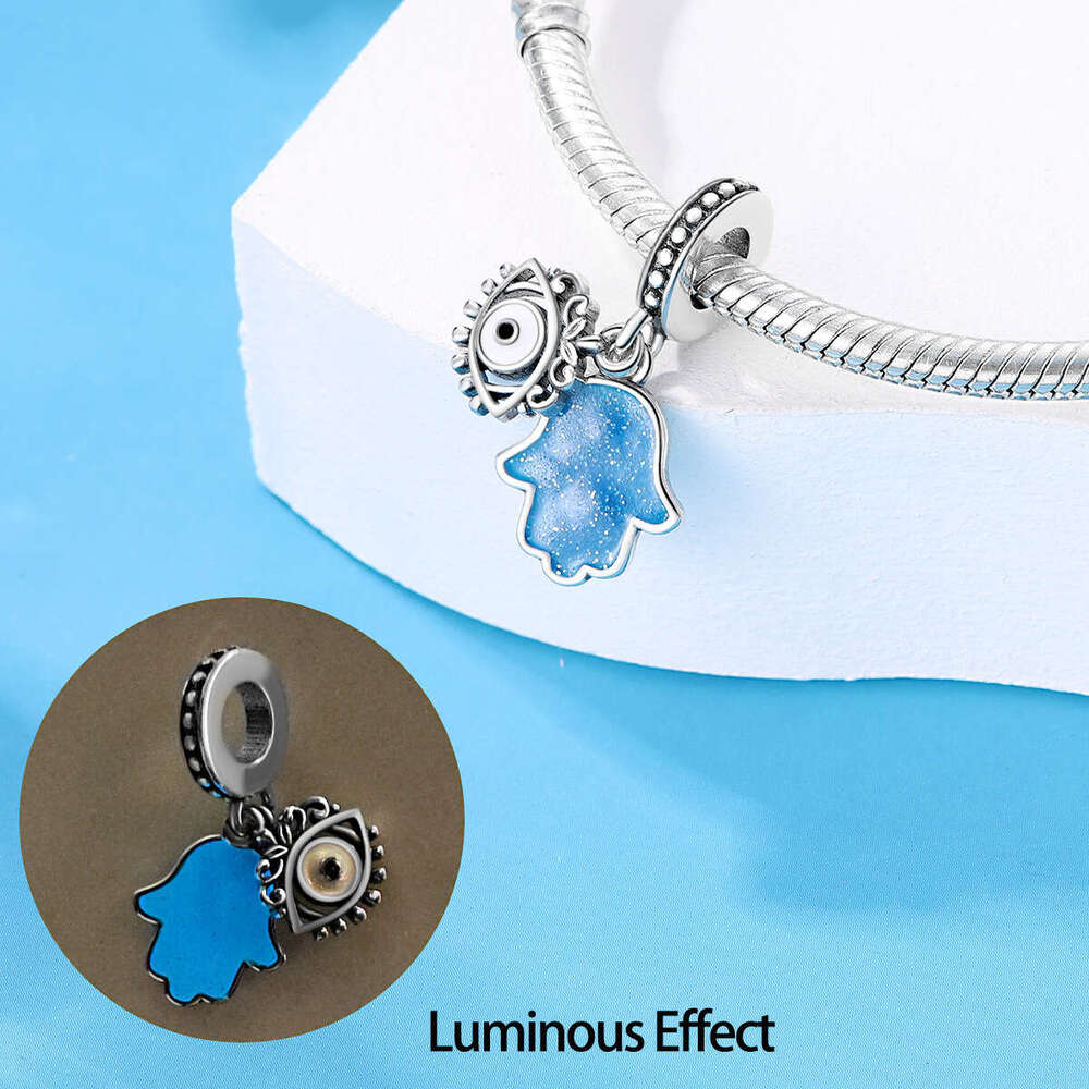 New 925 Sterling Silver Charm Luminous Colorful Butterfly Airplane Earth Octopus Crab Pendant Fit Charms Silver 925 Original Bracelet DIY Jewelry Maki