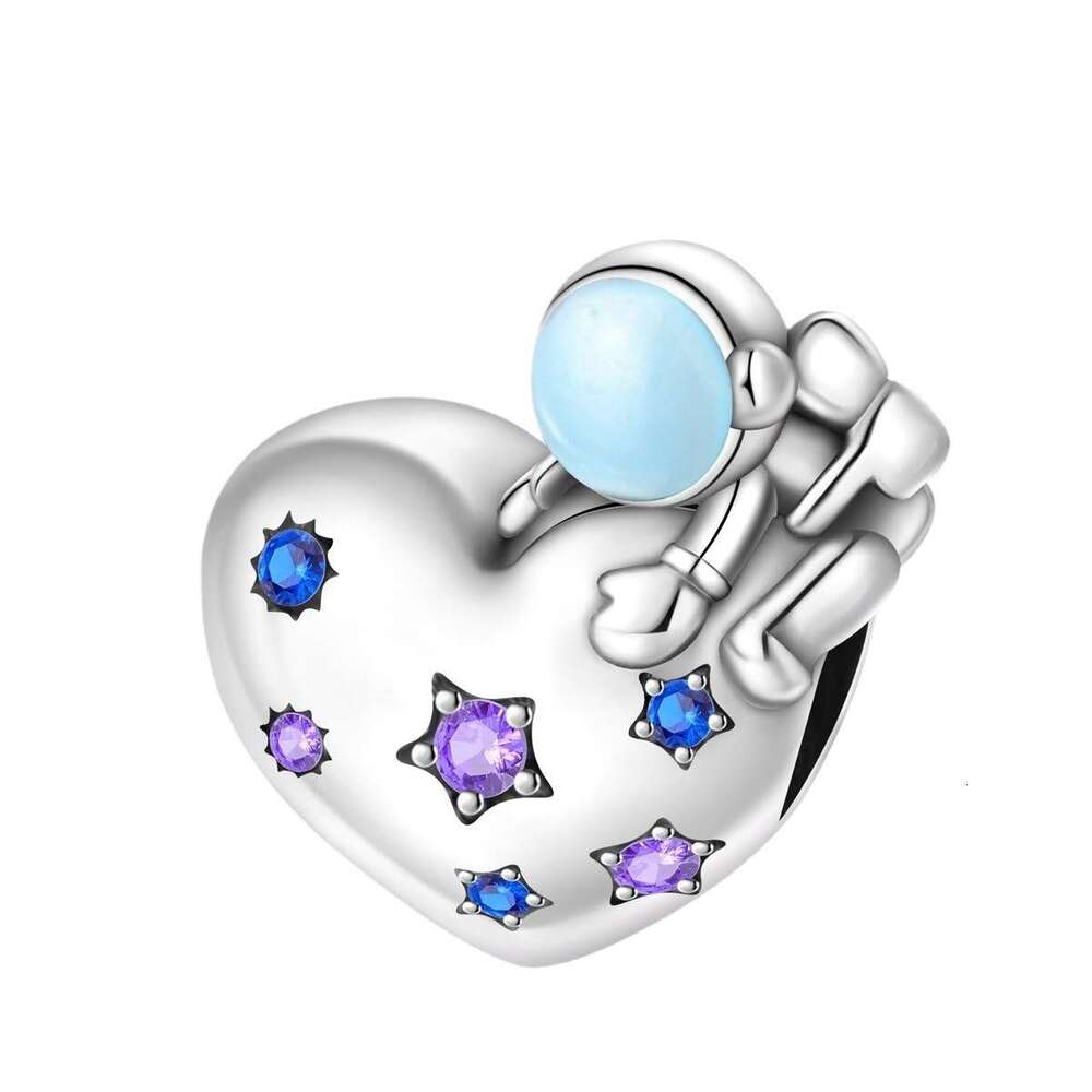 New 925 Sterling Silver Charm Air Travel - Blue Galaxy Beads Fit Charms Silver 925 Original Bracelet DIY Jewelry Making For women Gifts