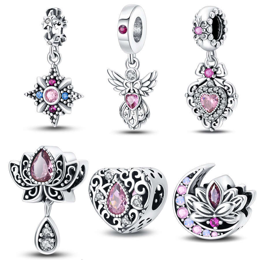 New 925 Sterling Silver Charm Romantic Classical Series - Pink Angel Pendant Fit Charms Silver 925 Original Bracelet DIY Jewelry Making For women Gift