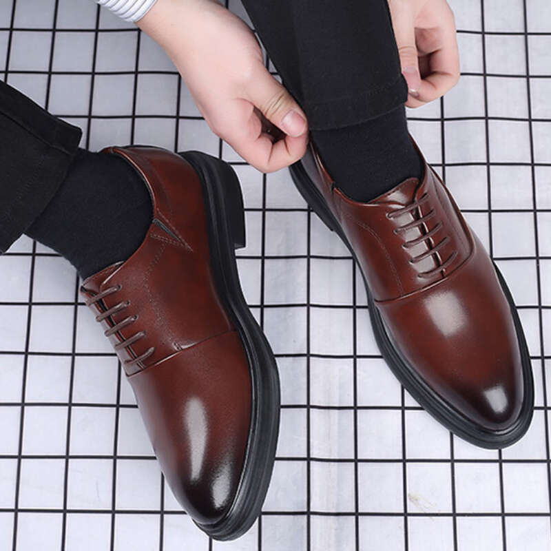 Leather Shoes Men's Breathable Black Soft Bottom Man Business Formal Wear Casual Wedding atos Hombre