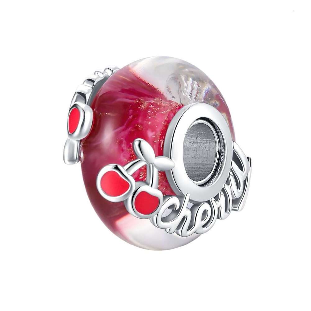 New 925 Sterling Silver Charm Flower Drifting Lucky Glass Beads Fit Charms Silver 925 Original Bracelet DIY Jewelry Making For women Gifts