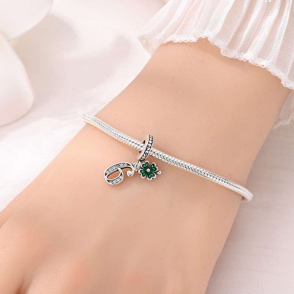 S925 New 925 Sterling Silver Charm Four leaf clover lucky number pendant Fit Charms Silver 925 Original Bracelet DIY Jewelry Making For women Gifts