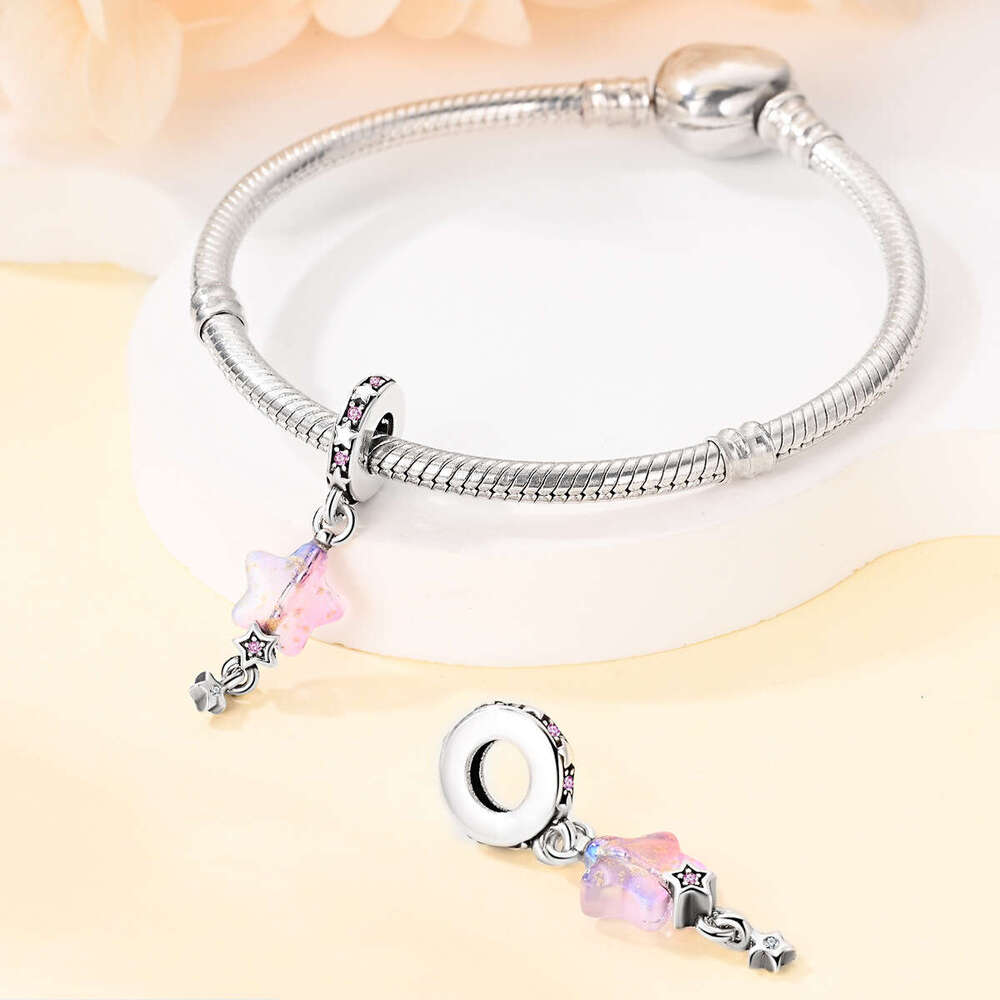New 925 Sterling Silver Charm Glass Star Pendant Fit Charms Silver 925 Original Bracelet DIY Jewelry Making For women Gifts