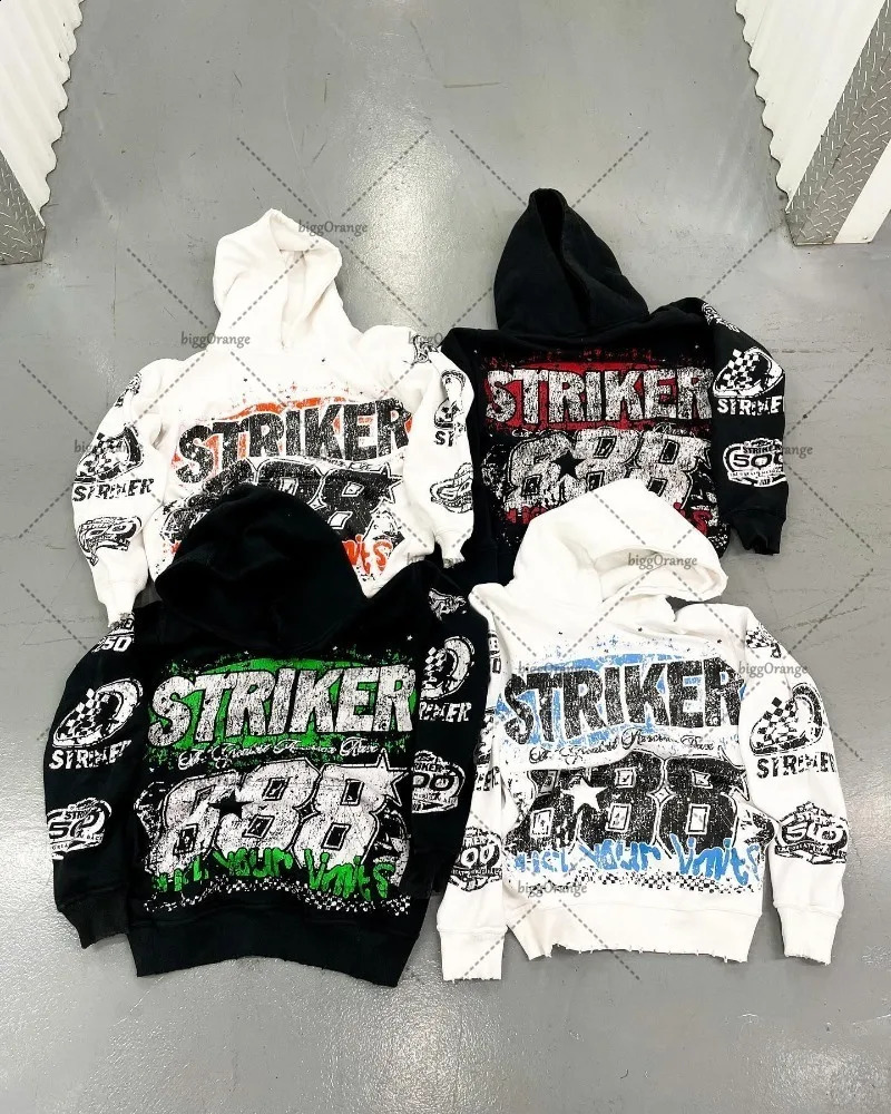 European and American street fashion clothing printed loose floral hoodie mens hiphop oversized sportswear 240912