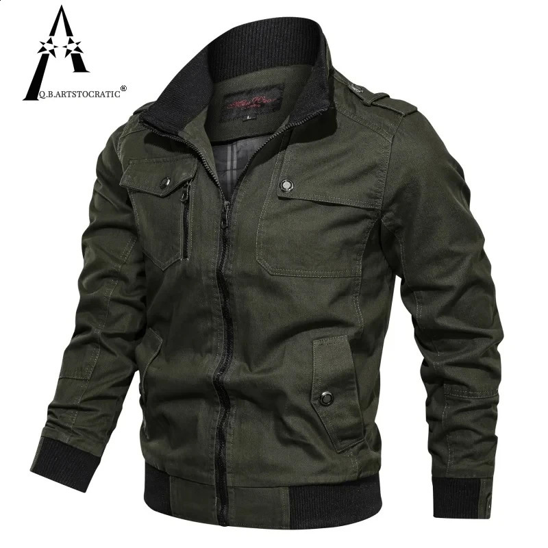 Mens Fashion Pilot Jacket Spring And Autumn Outdoor Casual Windbreaker Multifunctional Slim Mens Clothing 240911