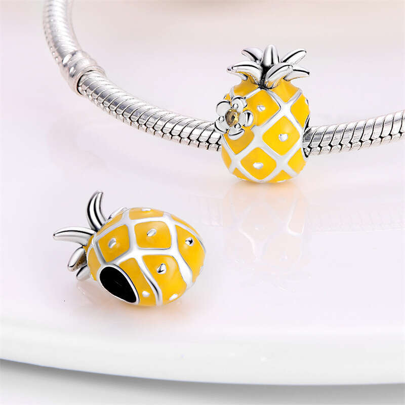 New 925 Sterling Silver Charm Fruit Cherry Pineapple Grape Avocado Pendant Fit Charms Silver 925 Original Bracelet DIY Jewelry Making For women Gifts
