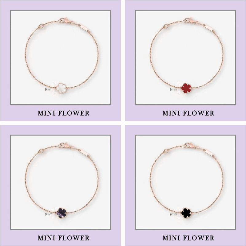 Mini flower bracelet designer jewelry clover bracelet stainless steel bracelets rose gold plated Lolita Style Festival clover charm bracelet desi
